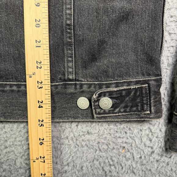 Polo Ralph Lauren RL Varsity Football Bulldog Denim Jean Jacket Mens M Black - Picture 8 of 10